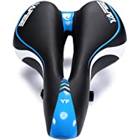 ENJOHOS Hombres Mujeres Silla de Bicicleta de Cuero Acolchada Silla de Bicicleta de montaña Profesional Silla de Montar…